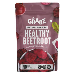 HealthyGrabz Beetroot Chips pouch on a plain white background
