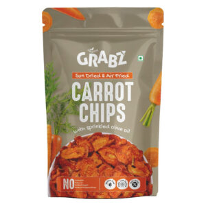 HealthyGrabz Carrot Chips pouch on a plain white background