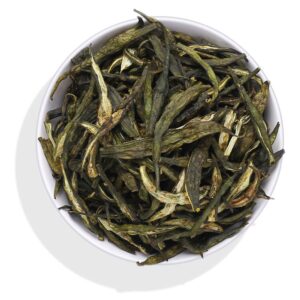HealthyGrabz okra chips in a white bowl - sun dried air fried bhindi snack