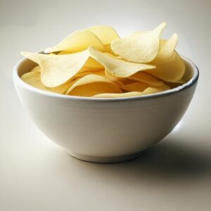 HealthyGrabz potato chips in a bowl - sun dried air fried potato snack