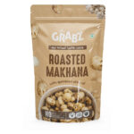 HealthyGrabz Roasted Makhana pouch on a plain white background