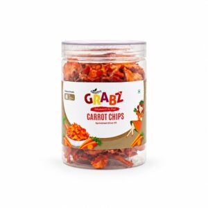 HealthyGrabz Carrot Chips Jar 50g - sun dried air fried carrot chips