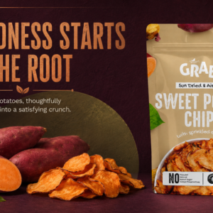 Sweet Potato Chips goodness starts at the root banner